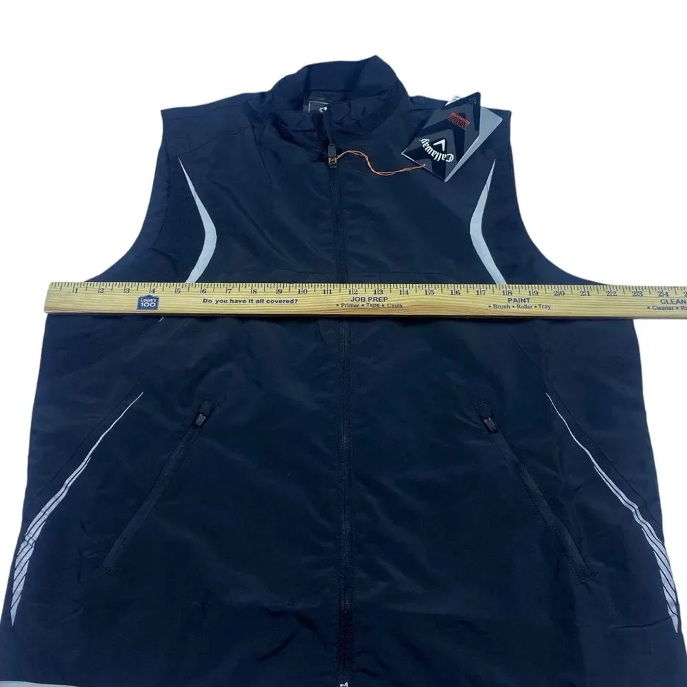 NEW W TAG Callaway Tour Authentic Performance Vest Mens MED Black Light Full Zip